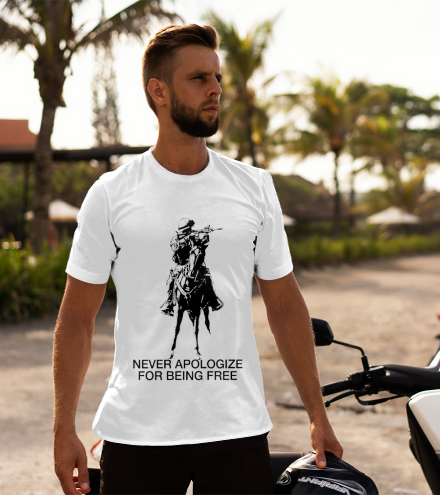 Never Apologize For Being Free Horseback Rider T-Shirt