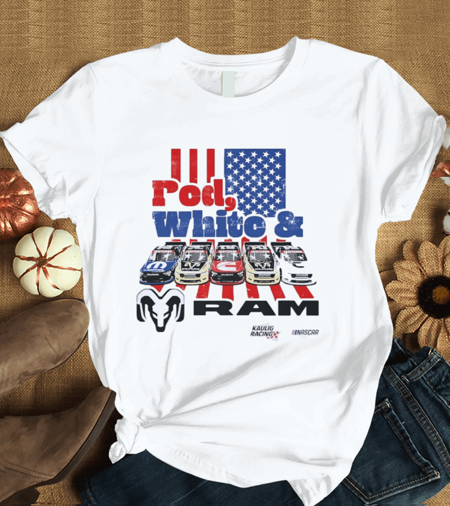 Red White RAM NASCAR Kaulig Racing Mopar Craftsman T-Shirt