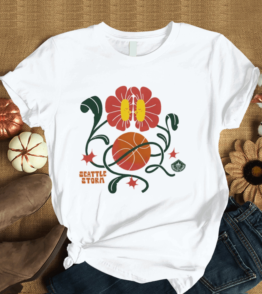 Seattle Storm WNBA Basketball Flower T-Shirt