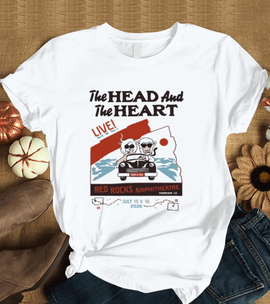 The Head And The Heart Live Red Rocks Amphitheatre July 15 16 2026 T-Shirt