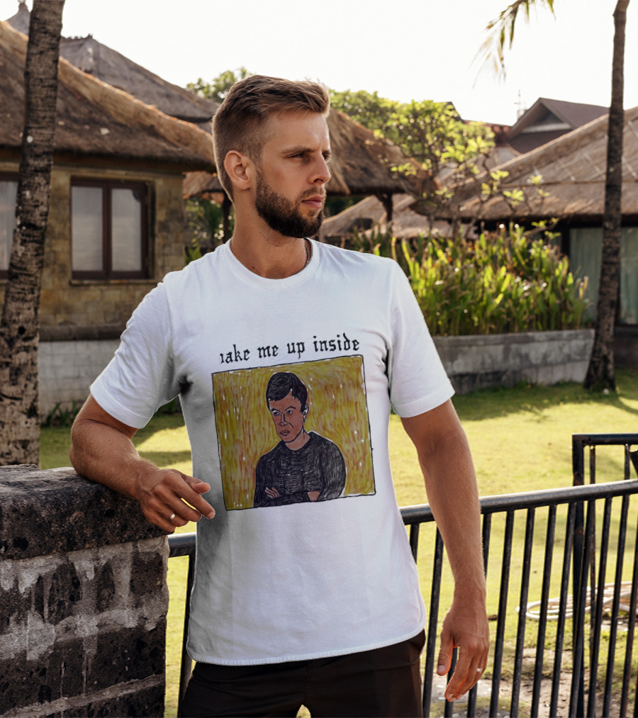 The Rehearsal 2 Wake Me Up Inside Meme Illustration With Contemplative Character On Yellow T-Shirt