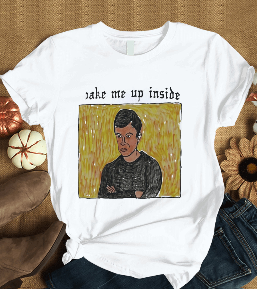 The Rehearsal 2 Wake Me Up Inside Meme Illustration With Contemplative Character On Yellow T-Shirt
