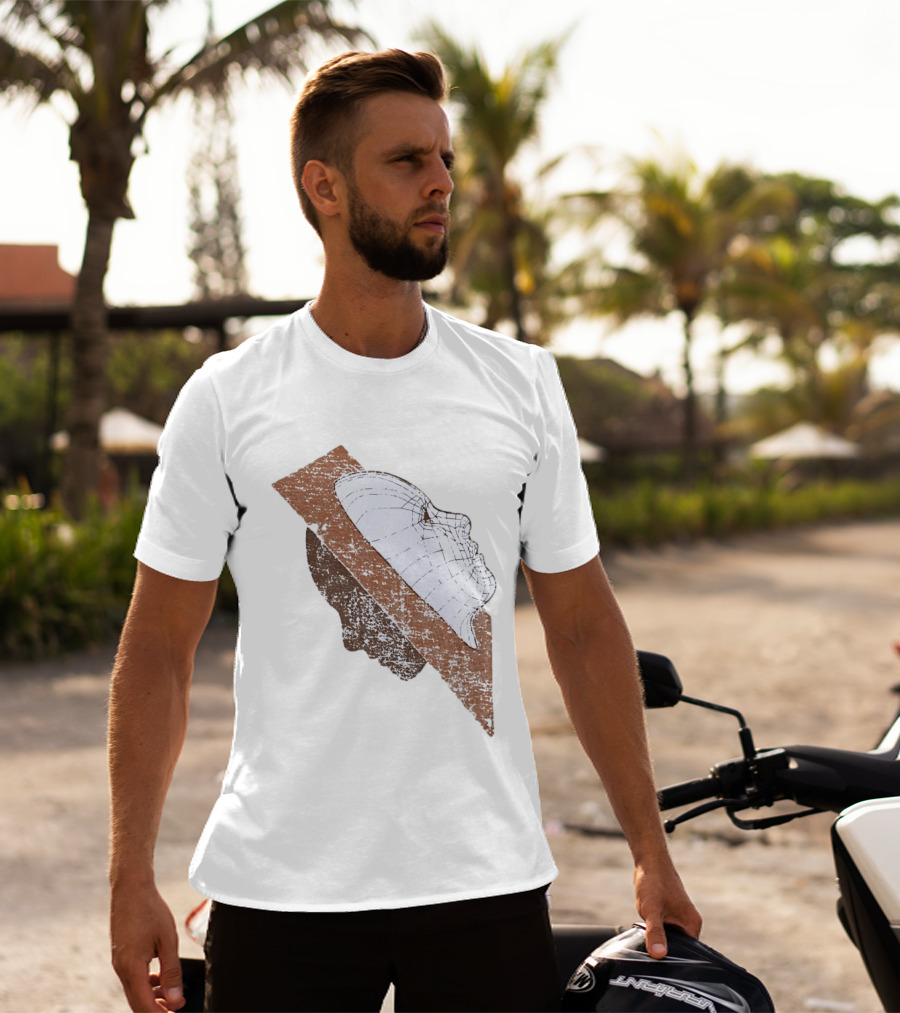 Wireframe Human Profile Collage Abstract Geometric Face T-Shirt