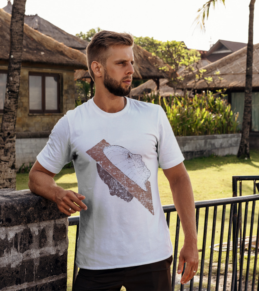 Wireframe Human Profile Collage Abstract Geometric Face T-Shirt