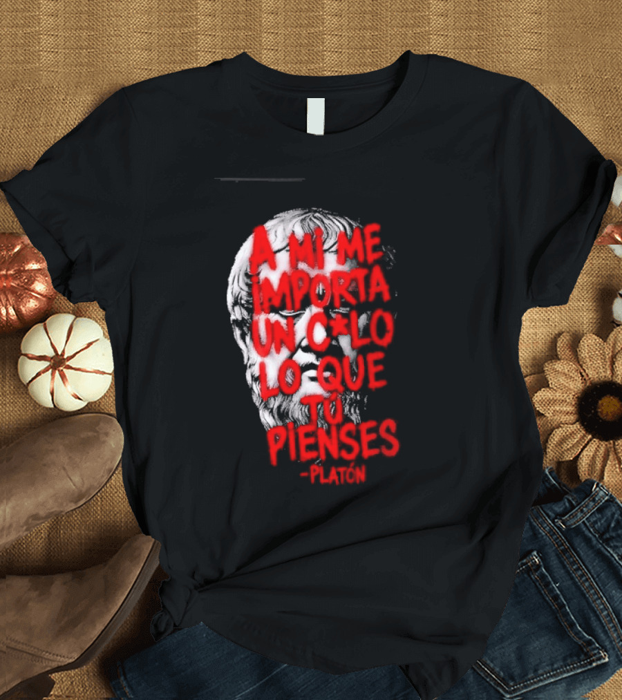 A Mi Me Importa Un Culo Lo Que Tu Pienses Platón Skull T-Shirt