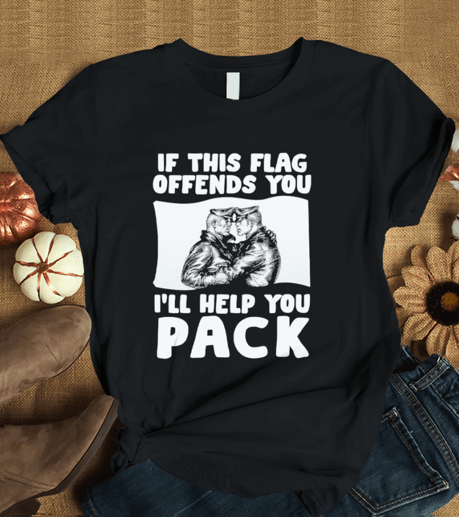 If This Flag Offends You I'll Help You Pack Leather Pride Bulldog T-Shirt