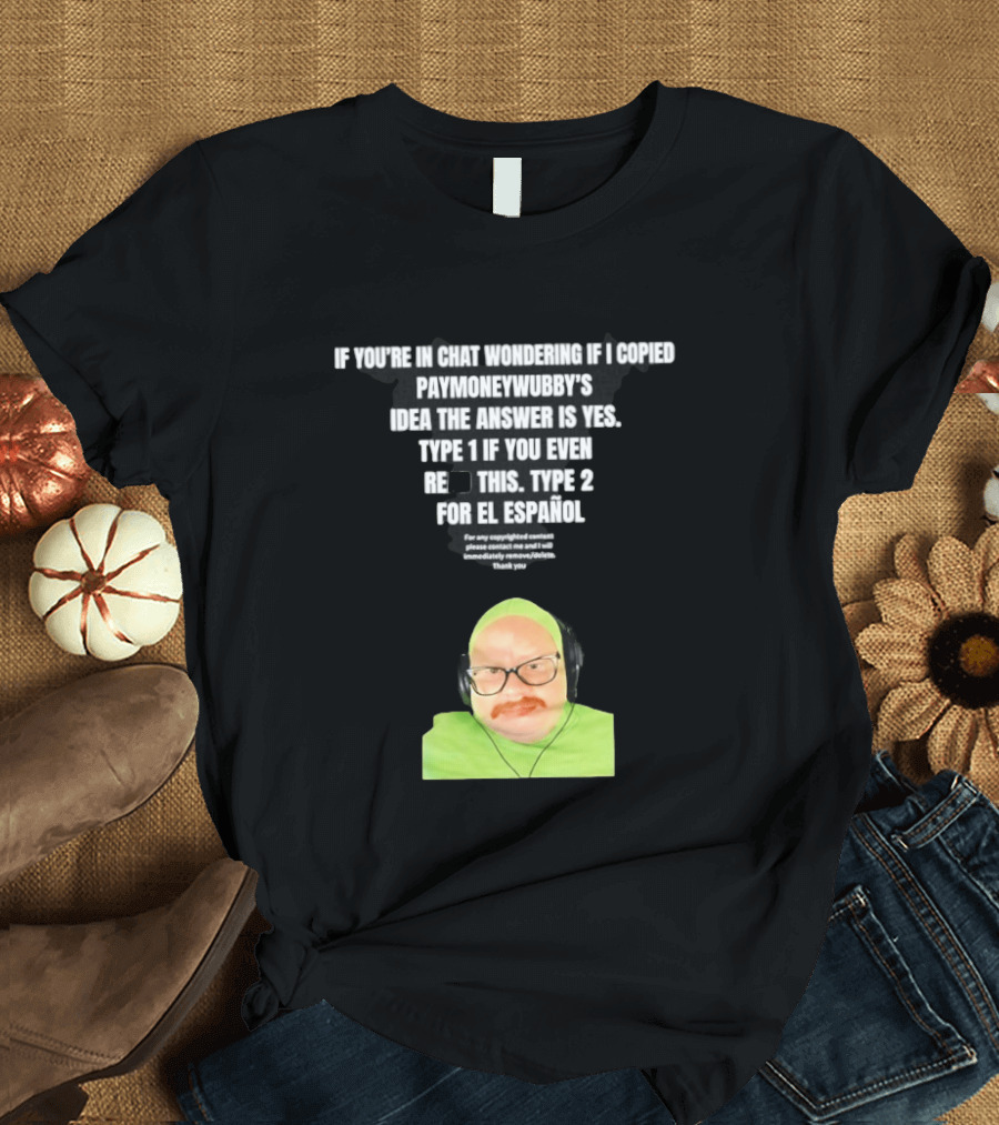 Vincent Cyr If You're In Chat Wondering If I Copied Paymoneywubby Type 1 Type 2 T-Shirt
