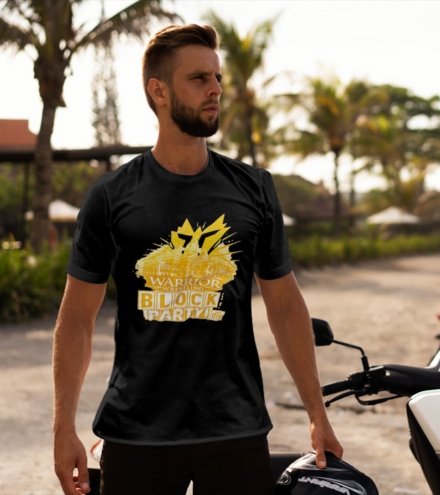 Warrior Wrestling Block Party BTM Yellow Graffiti Explosion T-Shirt