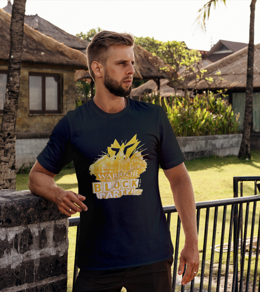 Warrior Wrestling Block Party BTM Yellow Graffiti Explosion T-Shirt