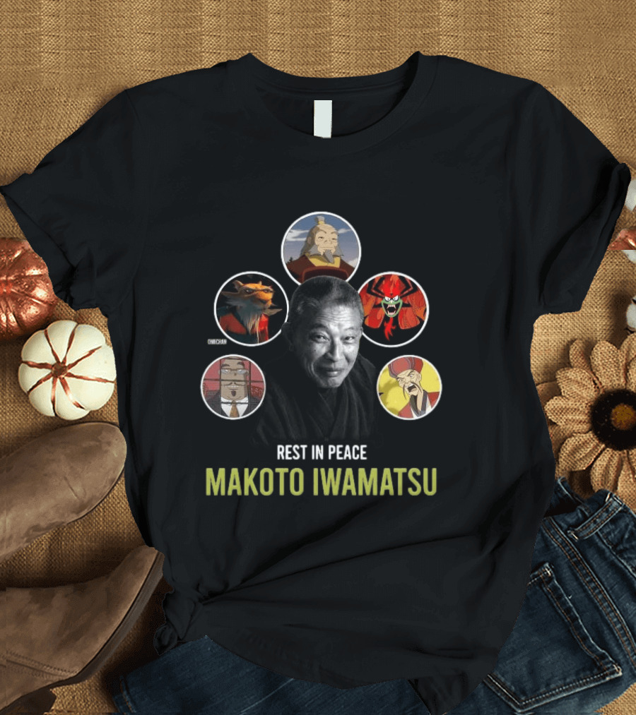 Rest In Peace Makoto Iwamatsu Uncle Iroh Aku Splinter Happy Cat Image T-Shirt