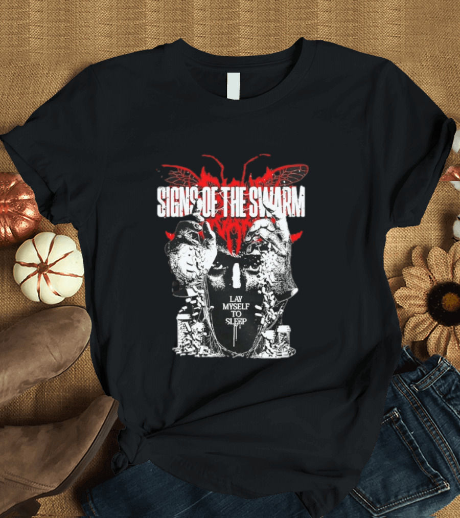 Signs Of The Swarm Lay Myself To Sleep Butterfly Skull T-Shirt