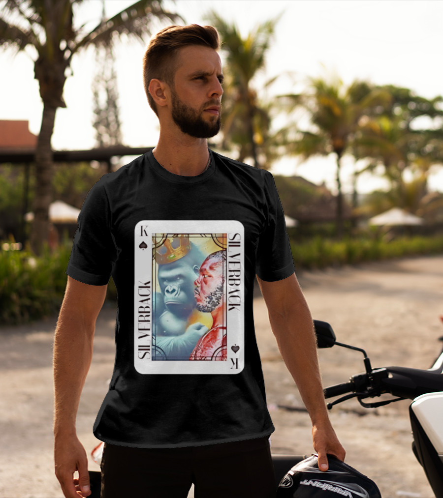 Silverback King Of Spades Gorilla Playing Card T-Shirt