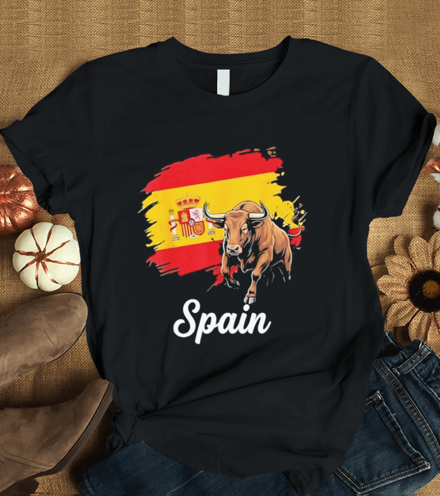 Spain Bull Flag Toro Spain Heritage Red Yellow T-Shirt