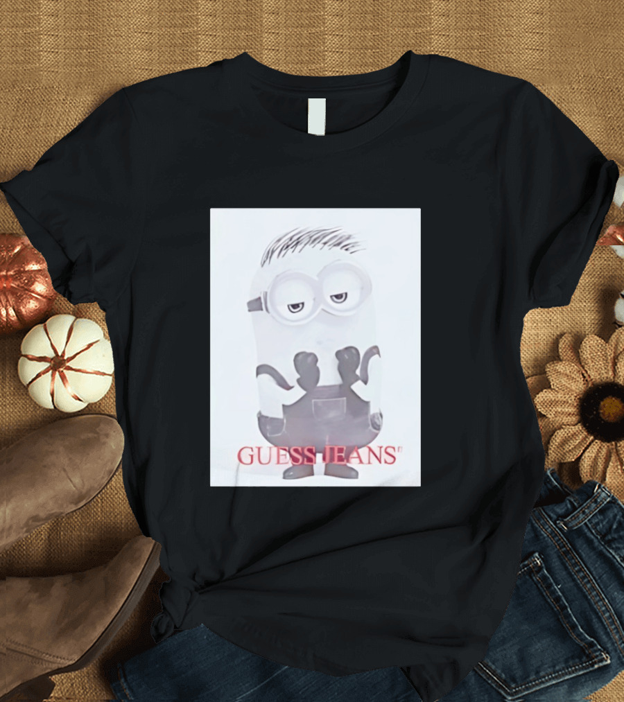 Minion Guess Jeans Despicable Me Goggle Wearing Cartoon T-Shirt