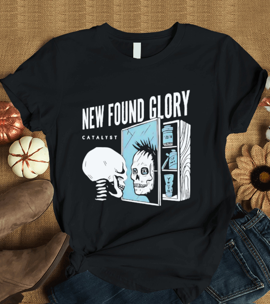 New Found Glory Catalyst Reflective Skull Punk Rock Alternative T-Shirt