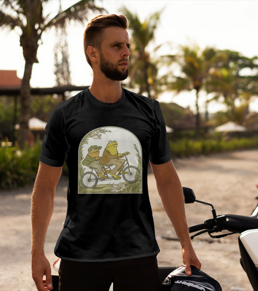 Frog And Toad Riding Tandem Bicycle T-Shirt