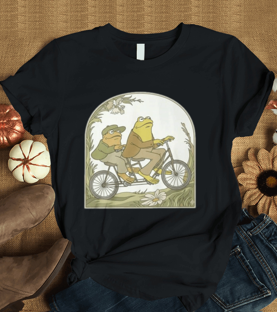 Frog And Toad Riding Tandem Bicycle T-Shirt