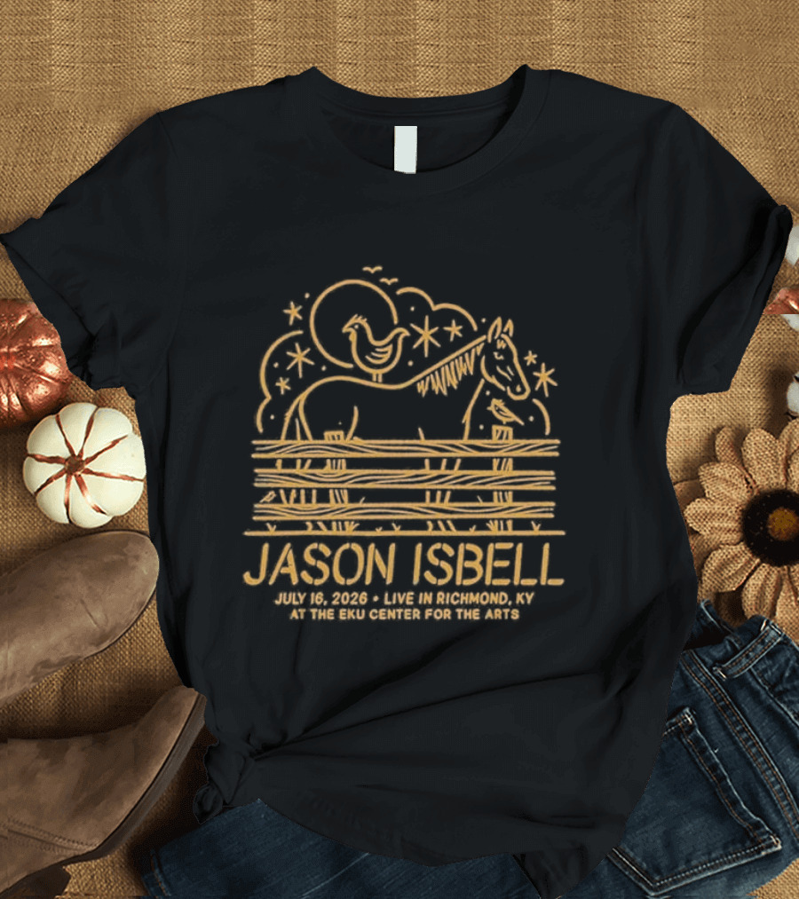 Jason Isbell And The 400 Unit Horse And Moon Print Richmond KY Jul 16 2026 Tour T-Shirt
