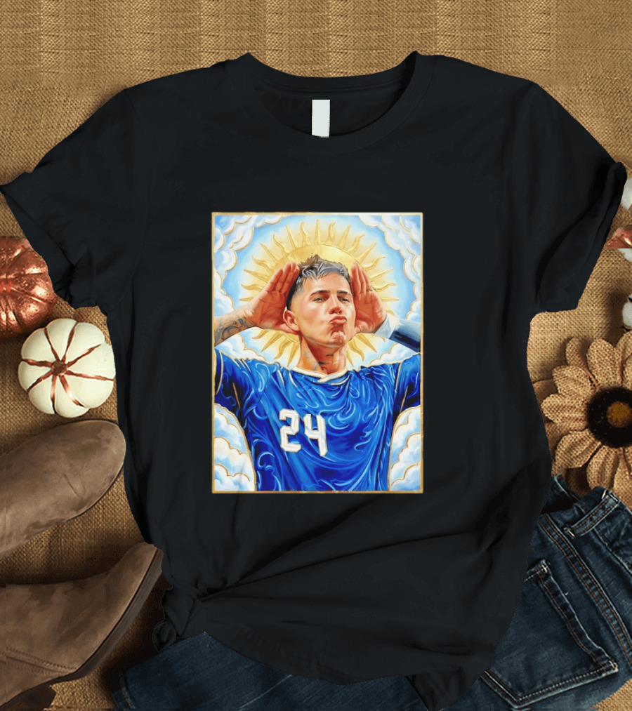 Enzo Fernández 24 Argentina Sun Of May Hands To Ears Gesture T-Shirt