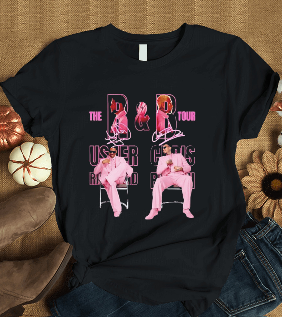 The B And B Tour Usher Chris Brown Pink Suits T-Shirt