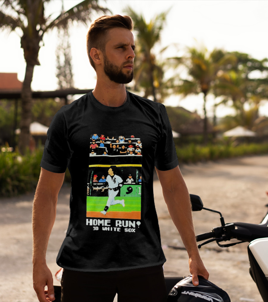 Home Run 3B White Sox Pixel Baseball T-Shirt