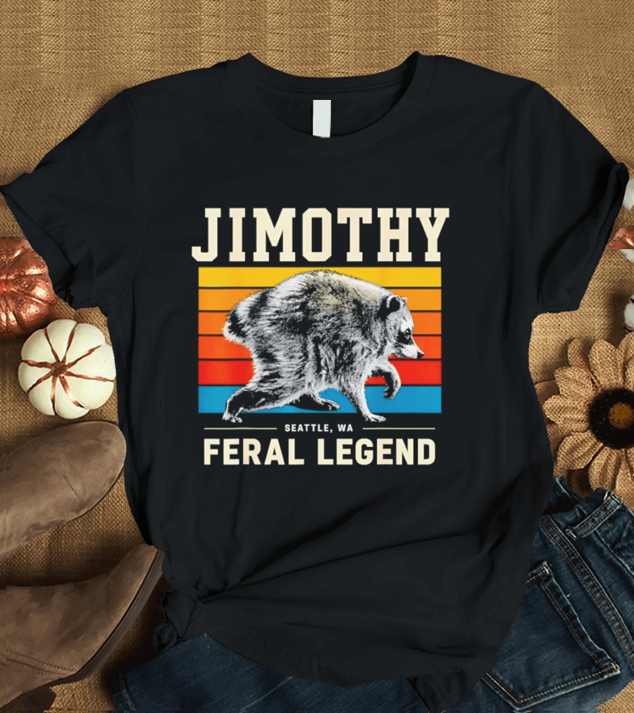 Jimothy Seattle Feral Legend Raccoon T-Shirt