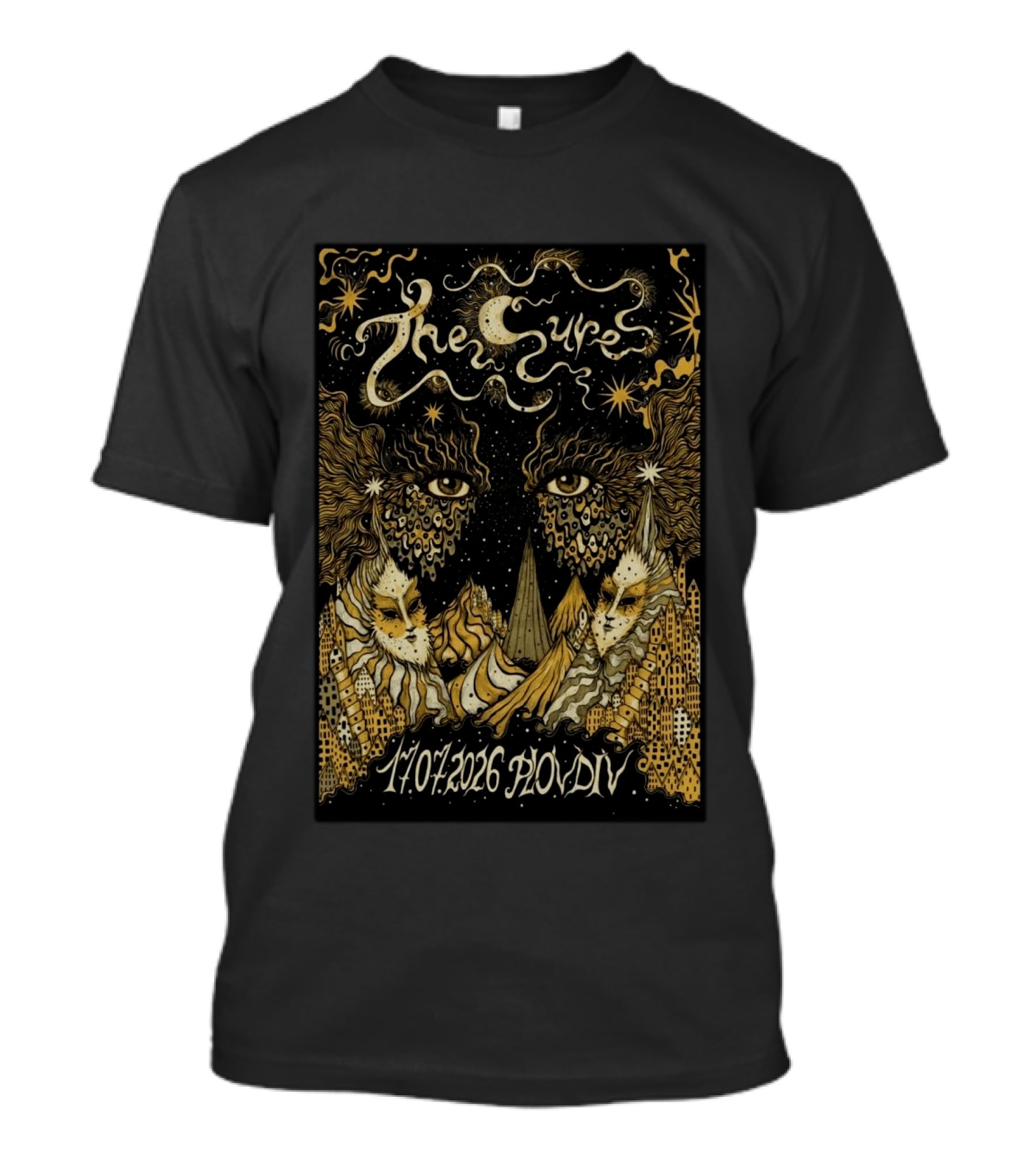 The Cure Phill Good Festival Plovdiv Bulgaria July 17 2026 Psychedelic Starry Night T-Shirt