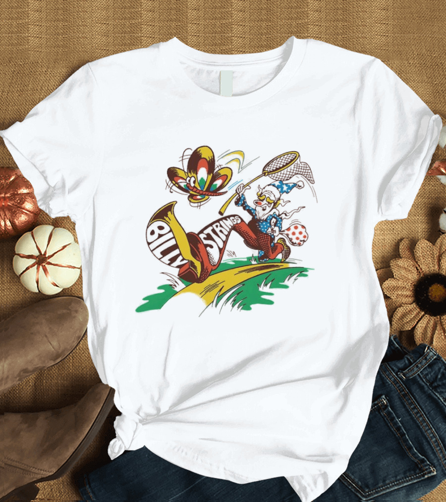 Billy Strings Wizard Catching Butterfly Cartoon Psychedelic T-Shirt