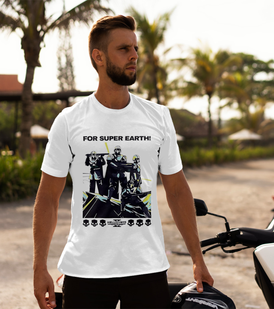 Helldivers II For Super Earth Video Game Soldiers T-Shirt
