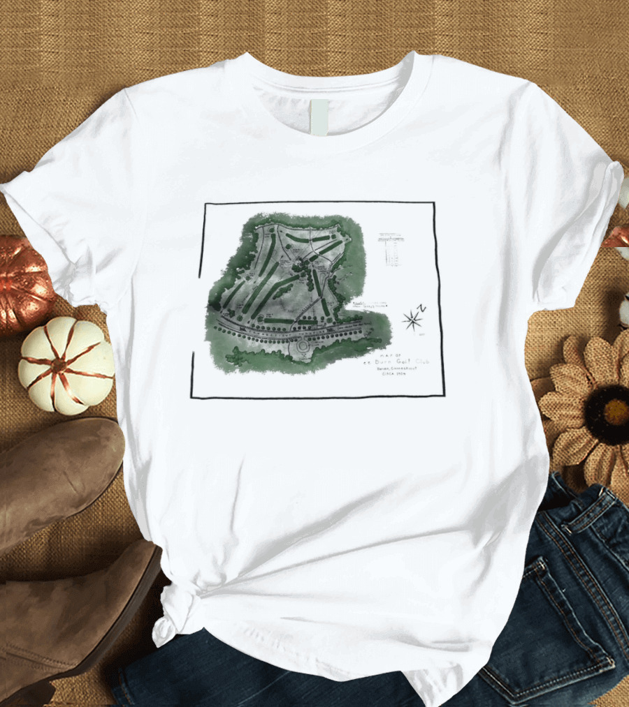Wee Burn Golf Club Map Darien Connecticut 1904 Historic Course Drawing T-Shirt