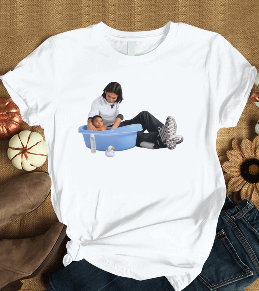 Parent Bathing Baby Blue Tub Care Essentials T-Shirt