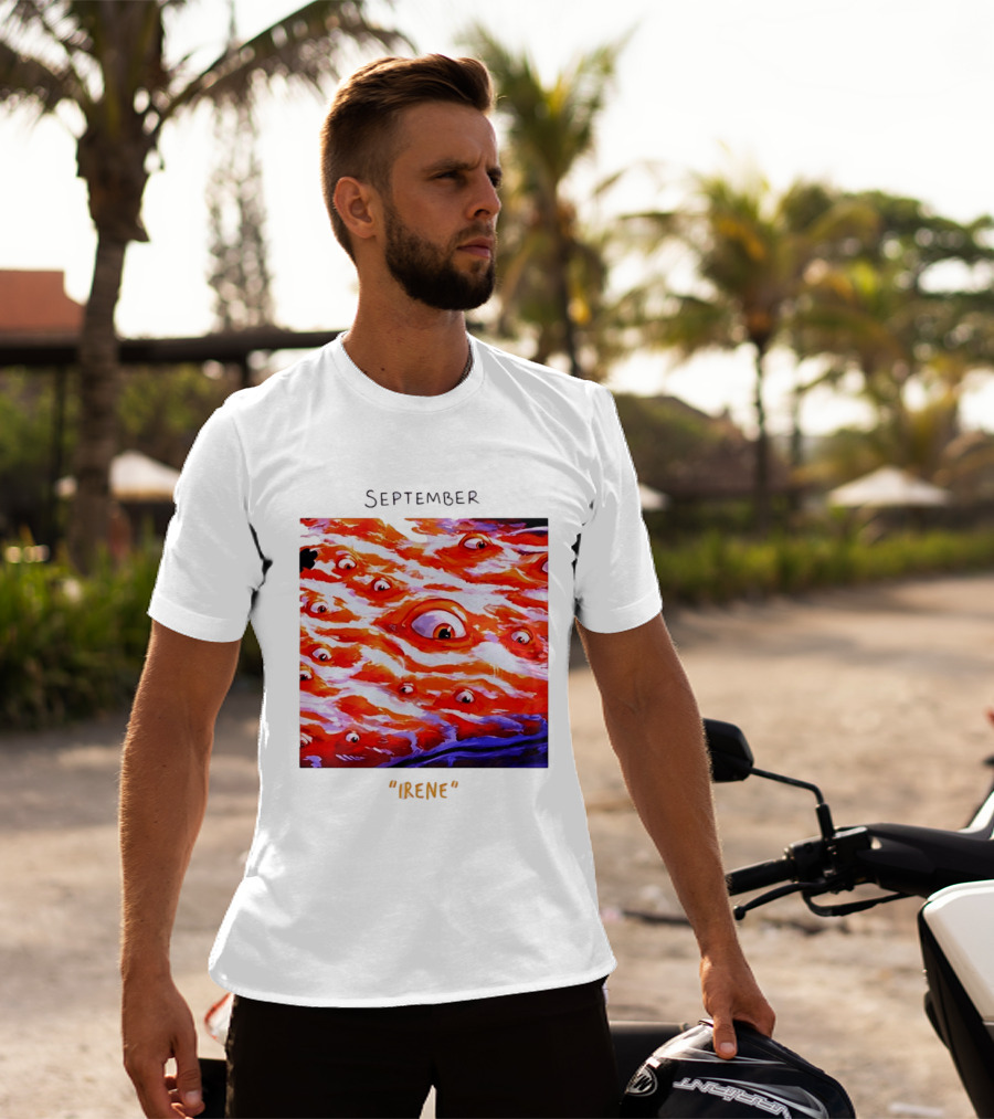 September Irene Surreal Eye Red Waves With Multiple Eyes T-Shirt