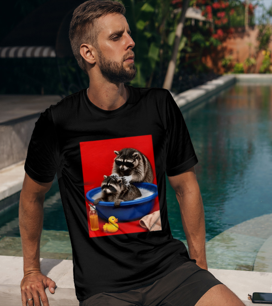 Jimothy Raccoon Viral Trash Panda Bubble Bath Glasses T-Shirt