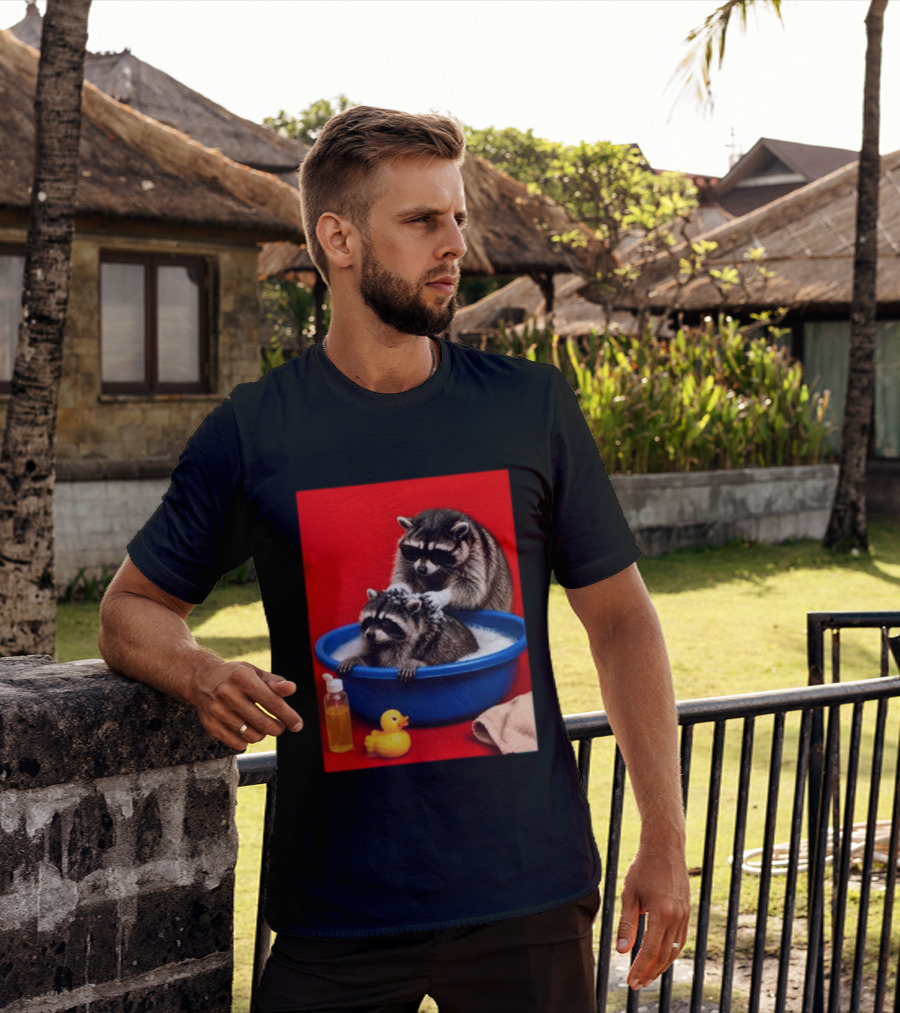 Jimothy Raccoon Viral Trash Panda Bubble Bath Glasses T-Shirt