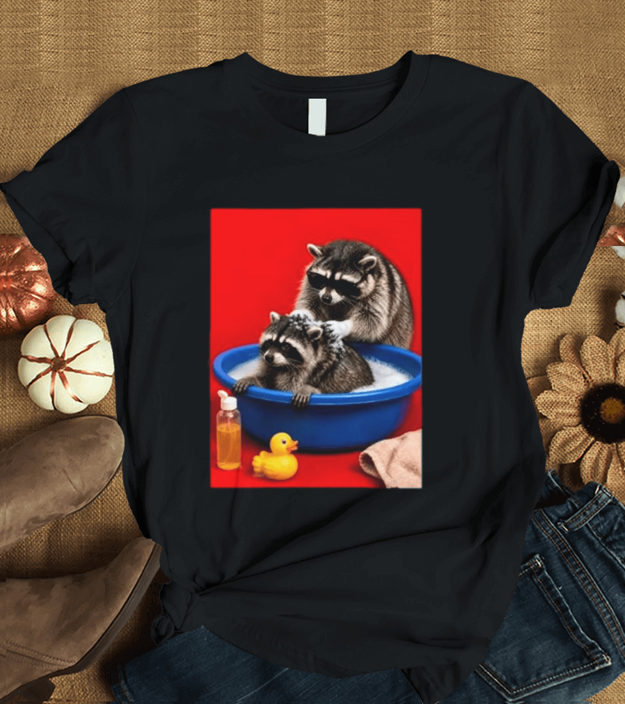 Jimothy Raccoon Viral Trash Panda Bubble Bath Glasses T-Shirt