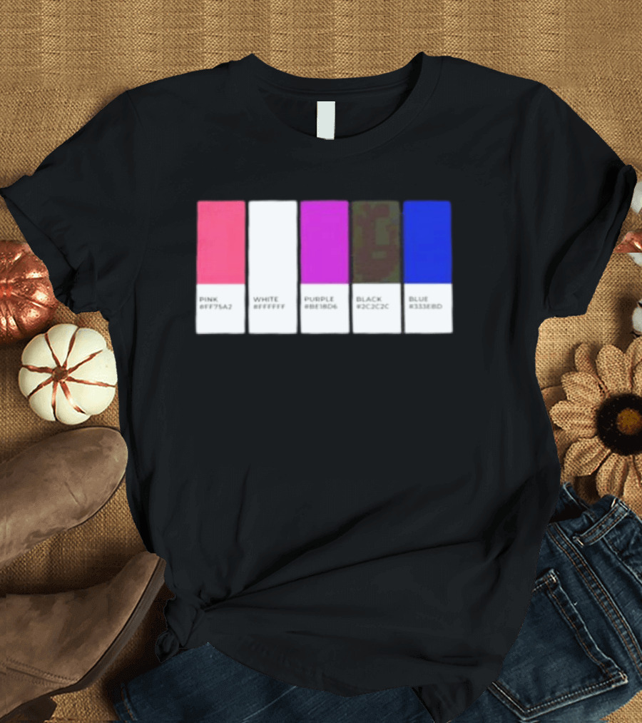 Pink #FF79A2 White #FFFFFF Purple #BE18D6 Black #2C2C2C Blue #3358ED T-Shirt