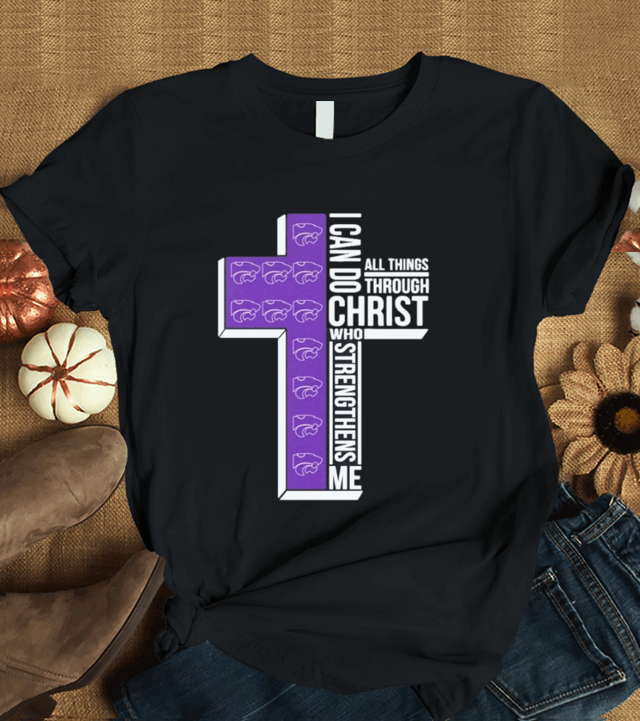 Kansas State Wildcats Faith Empowerment Through Christ Cross T-Shirt