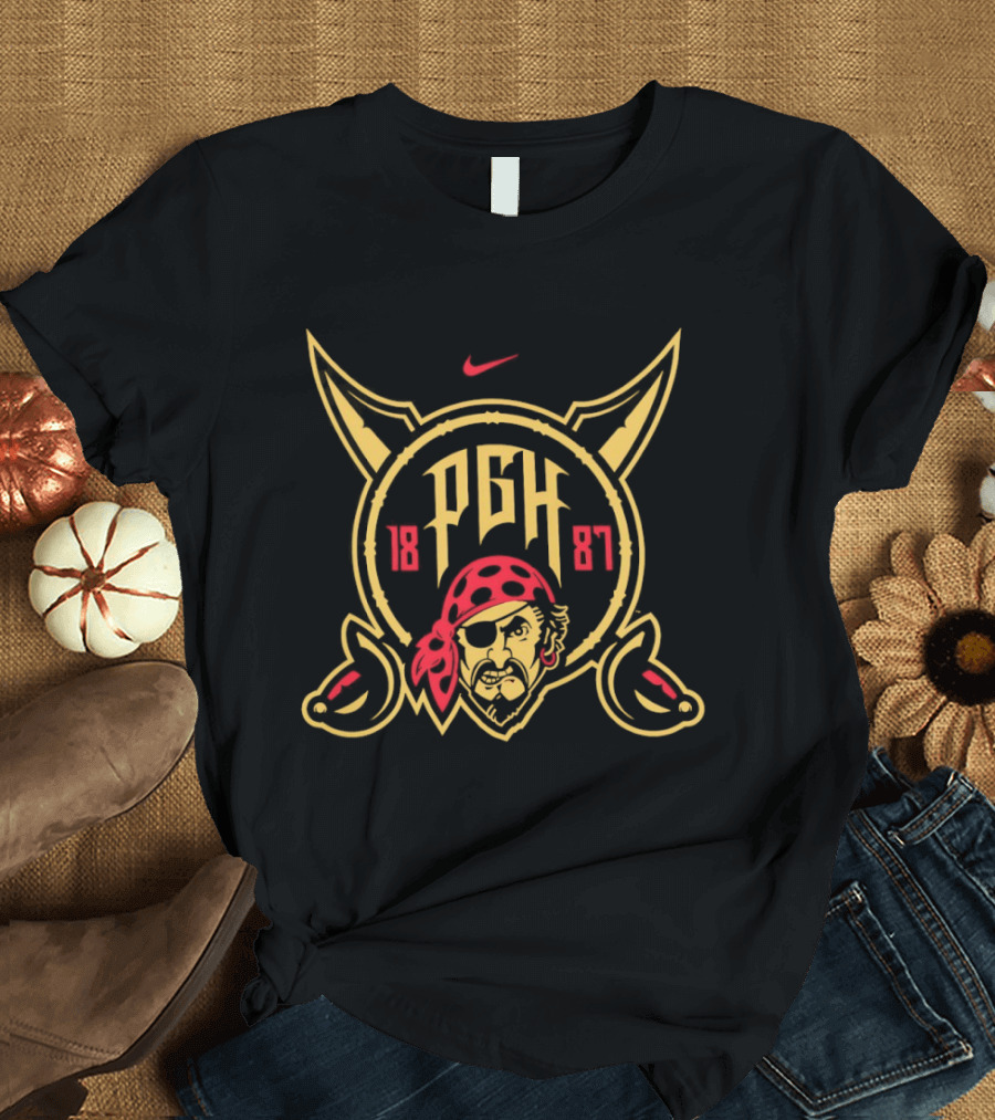 Pittsburgh Pirates PGH 1887 MLB Pirate Eyepatch Red Bandana Retro Sports Fan Merchandise T-Shirt