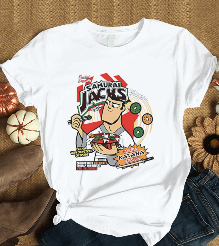 Samurai Jacks Eat 'Em With Chopsticks Magic Katana Nutrients Evil Wizards T-Shirt