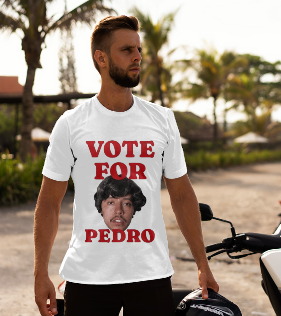 Vote For Pedro Distressed Vintage Style Iconic Headshot Retro Movie Reference T-Shirt