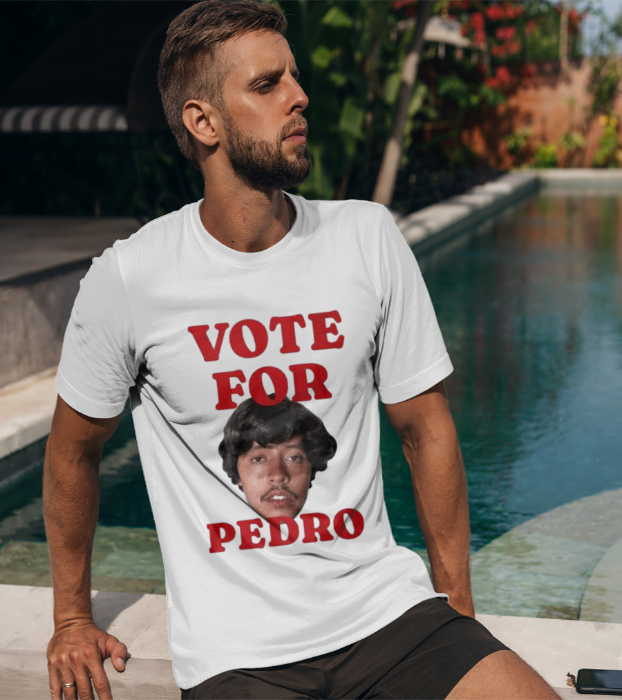 Vote For Pedro Distressed Vintage Style Iconic Headshot Retro Movie Reference T-Shirt