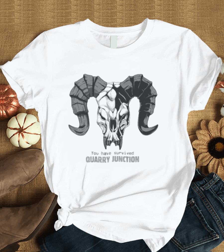 You Have Survived Quarry Junction Fallout Gaming Ram Skull T-Shirt