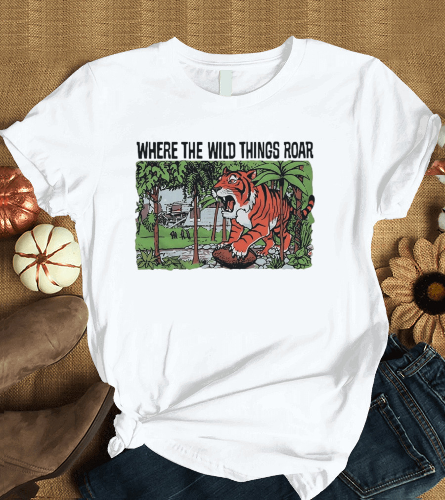 Cincinnati Bengals Where The Wild Things Roar Tiger Jungle Scene T-Shirt
