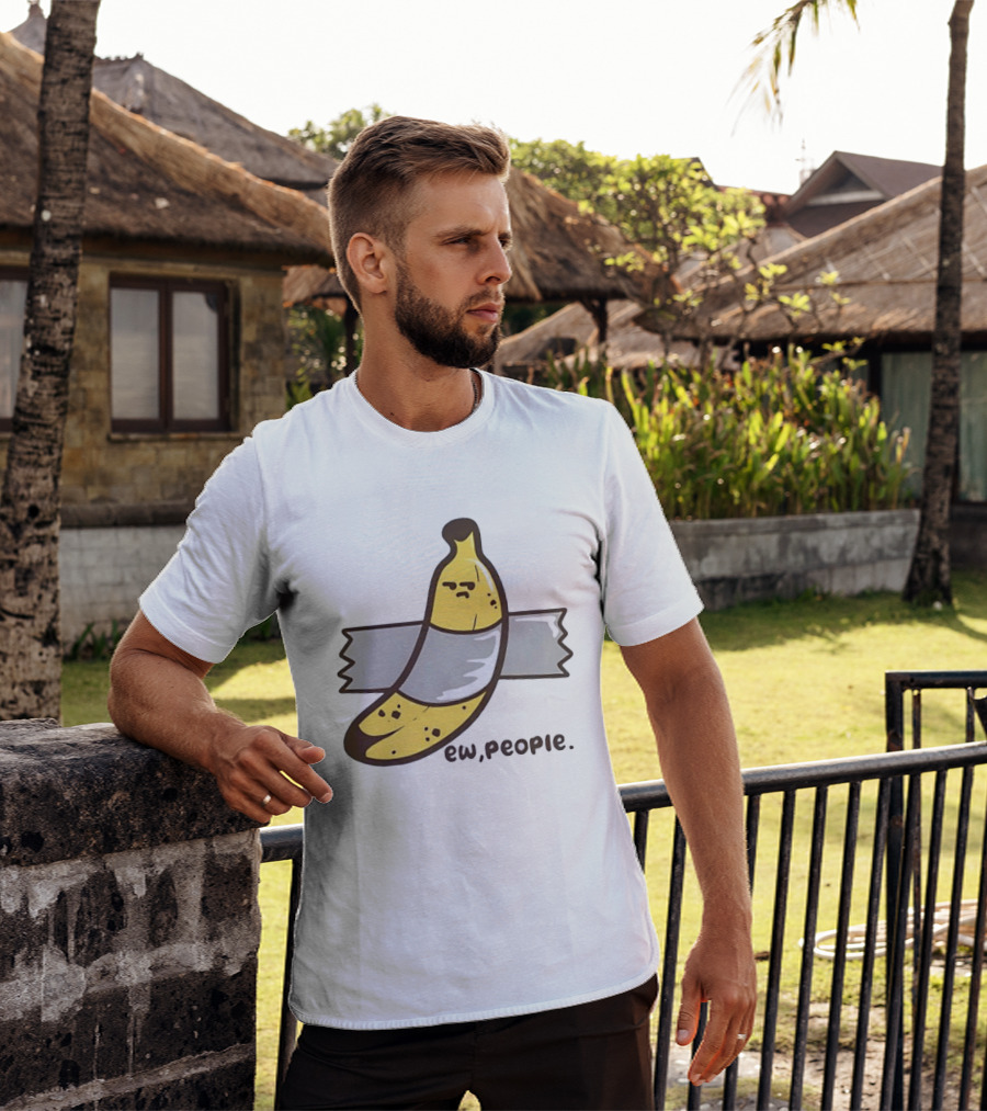 Ew People Taped Banana Quirky Humor T-Shirt
