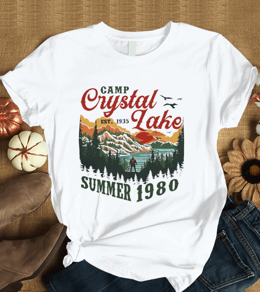 Camp Crystal Lake EST 1935 Summer 1980 Scenic Reflection T-Shirt