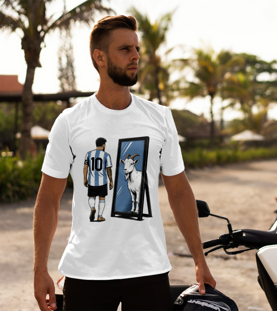 GOAT In The Mirror Argentina 10 Soccer Legend T-Shirt