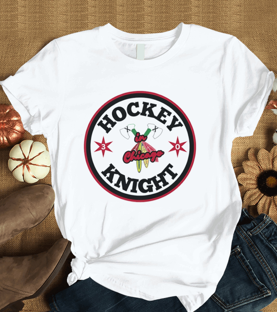 Hockey Knight In Chicago Vintage Red Stars And Tomahawks T-Shirt