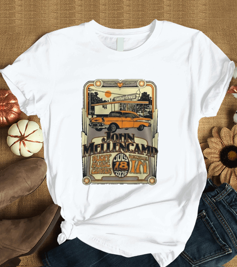John Mellencamp Tastee Freez Ruoff Music Center Noblesville IN July 18 2026 T-Shirt