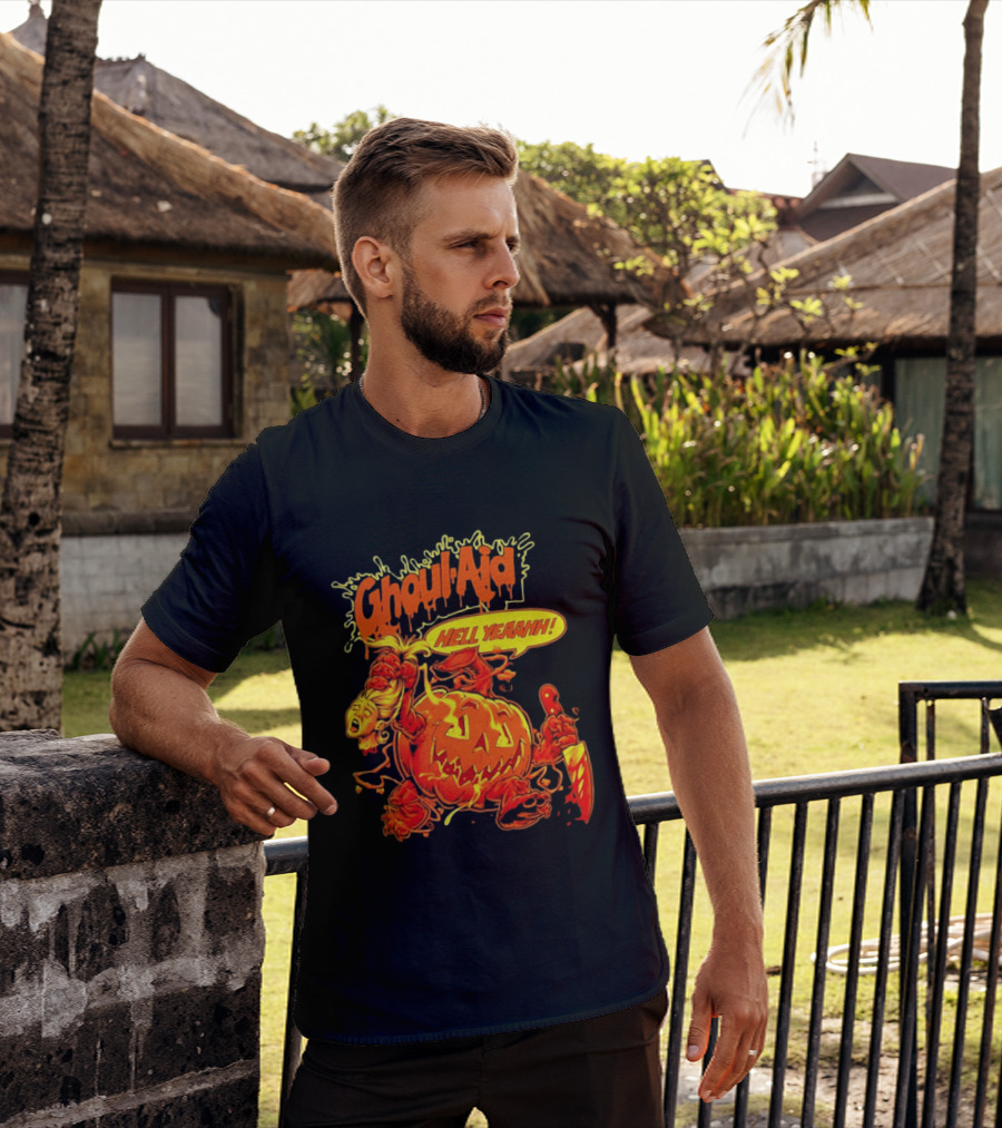 Ghoul Aid Hell Yeaahh Pumpkin Halloween Knife Monster T-Shirt