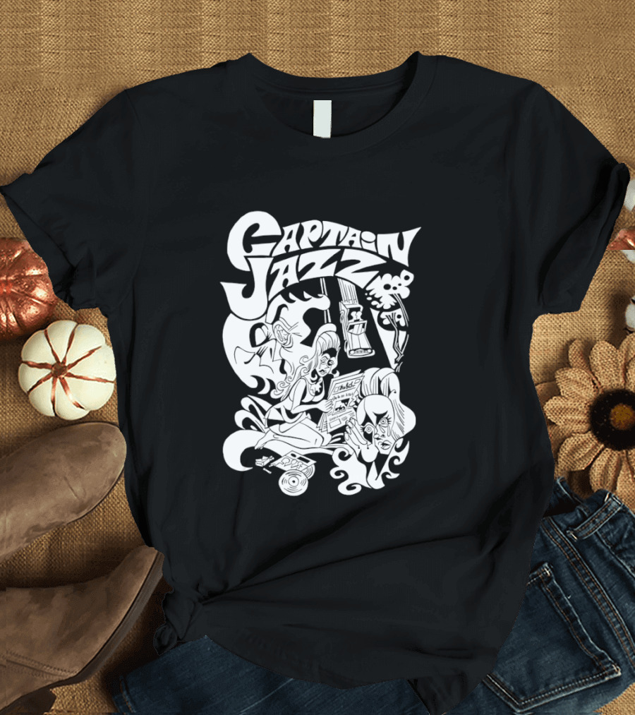 Captain Jazz Comic Retro Music Vibes T-Shirt
